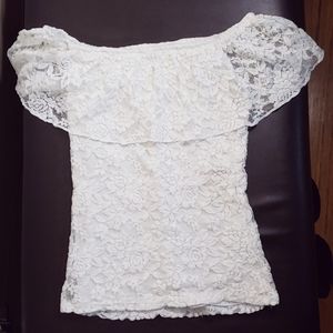 Hollister lace off shoulder top